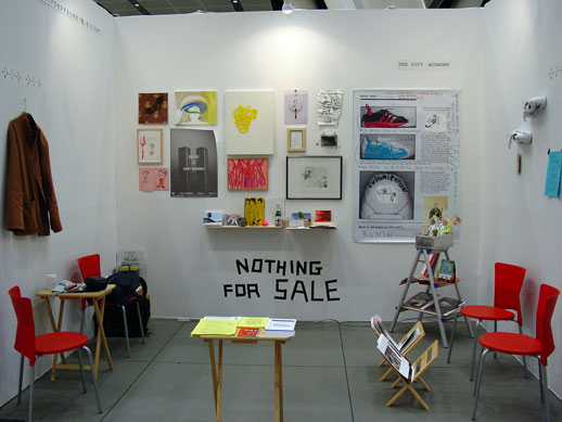 NICAF AIT booth, 'Nothing For Sale' exhibition, 2003.