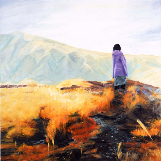 小西真奈、「山のひと」(2007) H.162 x W.162 cm, Oil on Canvas