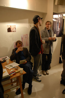 The atmosphere was very casual for an opening. Look left and you see guests sitting around looking at limited edition photography zines...
