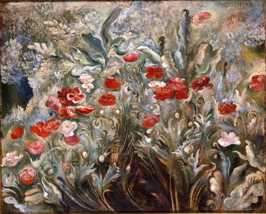 Torao Makino, 'Poppies' (c.1925) Oil on Canvas  65.2 x 80.5cm