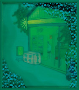 Yuko Iida, ‘Binglang’ (2008) 102 x 92cm, adhesive window sheeting, acrylic board, acrylic on canvas