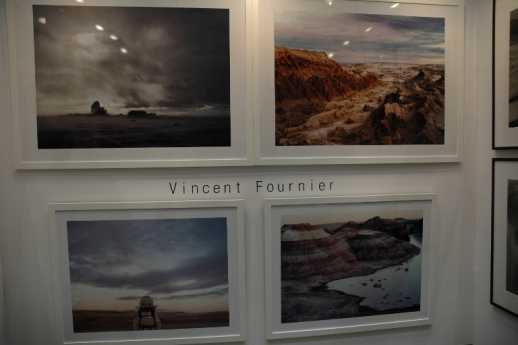 Vincent Fournier's photographs at the Marunouchi Gallery booth.