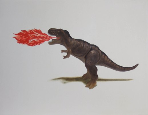 Tomokazu Hiroe, 'fire' (2009) 32x41cm
Oil, plastic on canvas mounted on panel