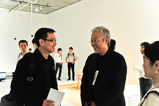 Kenya Hara (right), the famous designer, organized and curated the exhibition, which was seen in April at the Milan Salone del Mobile.
