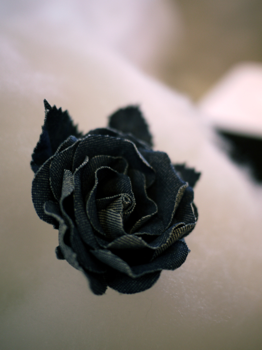 A cute denim rose