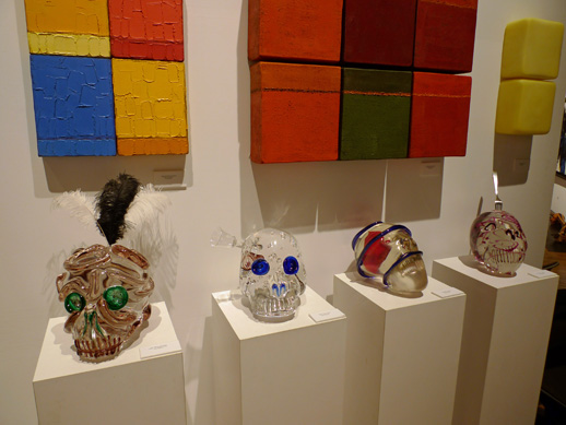 Glass skulls by Erik Dietman at the Berengo Collection booth
