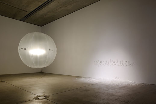 Eric Kalenbeek, 'The Floating Light Project, 1st Generation' (2004) (left)
Anthon Beeke, 'Eiaculatum' (2008) (right)