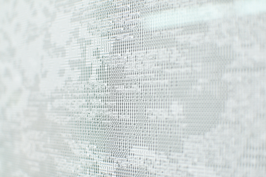 Detail of 'image.source', by Bitter/Weber, photographs digitized through ASCII text code.
