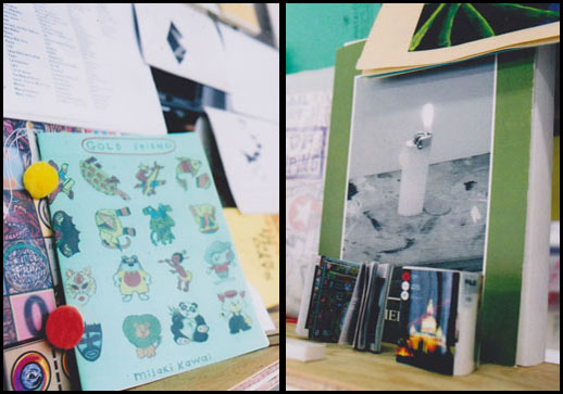 There was a never-ending choice of original material. Here is a pom-pommed zine, and some tiny, tiny books.