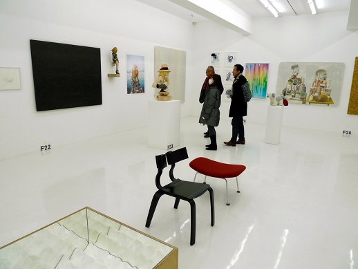 Downstairs the first of two galleries with the selected thirty-eight artists' works for sale.