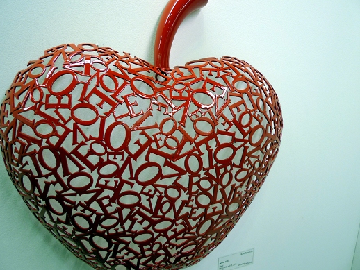At Korea's Gallery Jinsun booth, Kim Byung-Jin's 'Apple-love' was one of several fruit objects formed out of brand motifs.