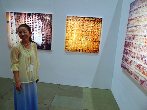 A radiant Kei Imazu in front of her new offerings at Yamamoto Gendai.