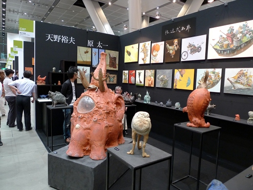 There was the usual array of weird and creaturely offerings in many of the booths, turning a tour into a kind of freak show. Tsubaki Modern Gallery's booth was particularly crowded, including the red 'Eight legs elephant' (2010) by Hiroo Amano in the centre.