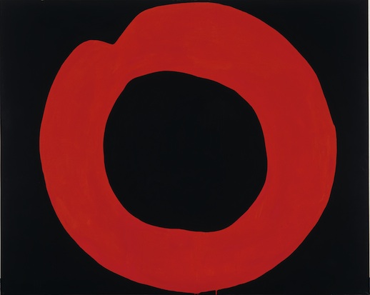 Jiro Yoshihara 'Red Circle on Black' (1965), exhibited at 'GUTAI – The Spirit of an Era' exhibition at the National Art Center, Tokyo