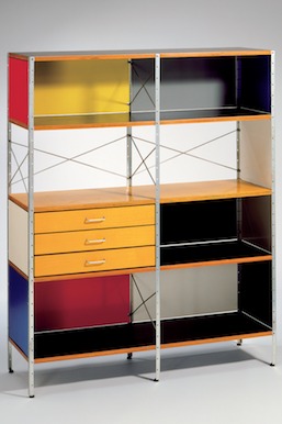 Charles Eames (1907-1978, active Venice), Ray Eames (1912-1988, active Venice), Herman Miller Furniture Company, 'ESU (Eames storage unit)'(c. 1949). Zinc-plated steel, birch-faced and plastic-coated plywood, lacquered particle board, rubber. 69 x 47 x 16 in. (175.3 x 119.4 x 40.6 cm)