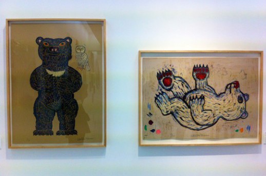 Atsuhiko Misawa, ‘Japanese Bear (Standing)’ and  ‘Bear (White/Lying)’ (2014) lithographs. From Kido Press.
