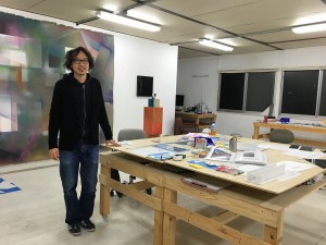 Yusuke Komuta in his studio