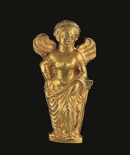 Applique of Aphrodite, 1st century A.D., Tillya Tepe, Gold, turquoise, National Museum of Afghanistan, ©NMA Thierry Ollivier