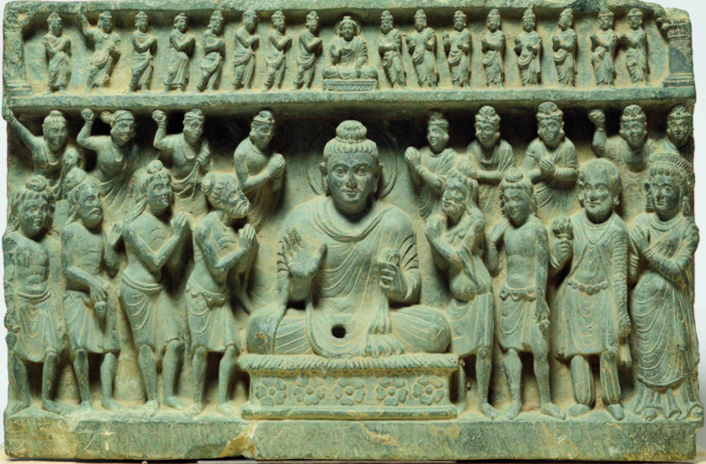  Buddha Worshipped by Kasyapa Brothers, 2nd-3rd century A.D., Shotorak, The Japan Committee for the Protection of Displaced Cultural Properties