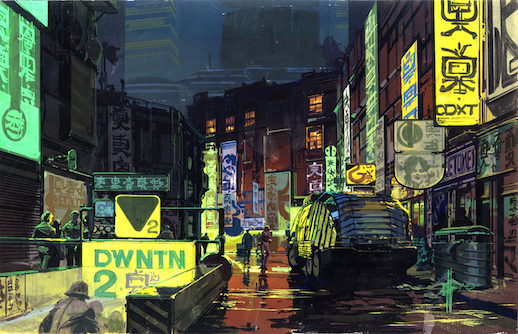 Syd Mead, 'Downtown City Scape' (1982), Photo: The Blade Runner Partnership