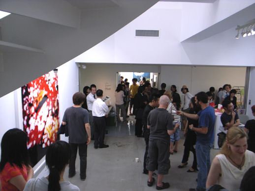 It was a really busy opening. Mamoru Tsukada's work is on the left.