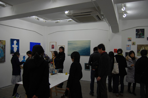 The opening reception at the Mori Yu Gallery, with an inaugural group exhibition of gallery artists.