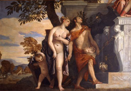 パオロ・ヴェロネーゼ《息子アンテロスをユピテルに示すヴィーナスとメルクリウス》<br />