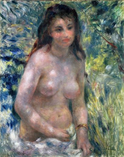 ピエール＝オーギュスト・ルノワール　《陽光のなかの裸婦(試作、裸婦・光の効果)》　1875-76年頃