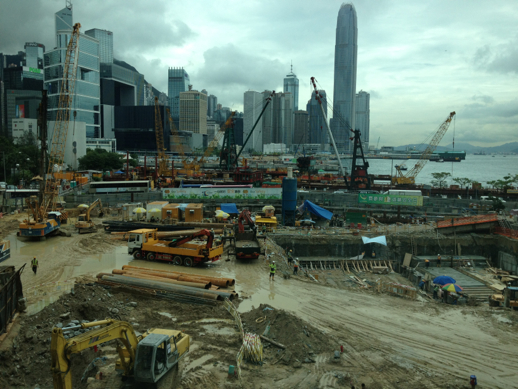 香港の中心部は開発の只中だ