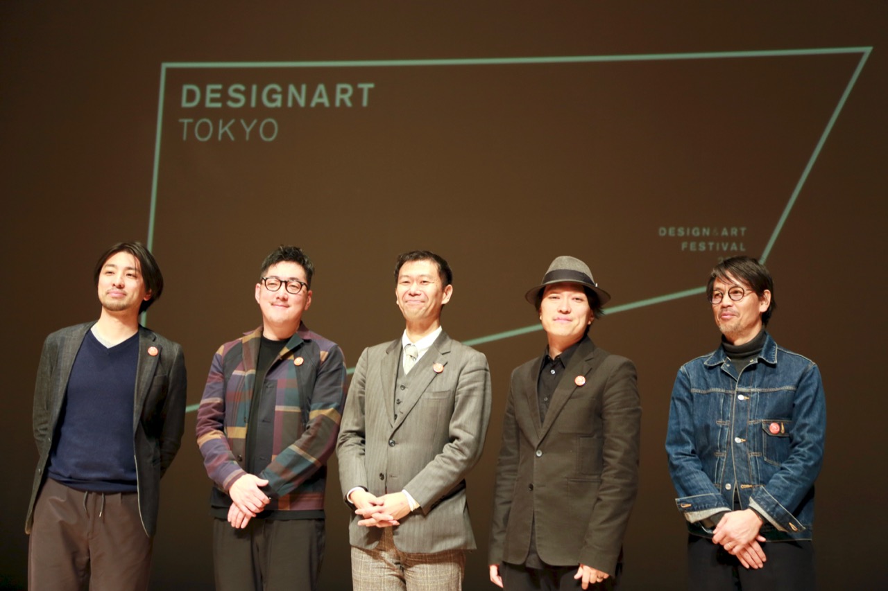 DESIGNART TOKYO 2019 実行委員会の（左より）永田宙郷、青木昭夫、谷川公朗、川上シュン、小池博史