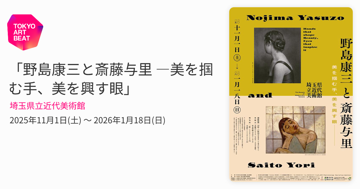 野島康三と斎藤与里 ―美を掴む手、美を興す眼」 （埼玉県立近代美術館