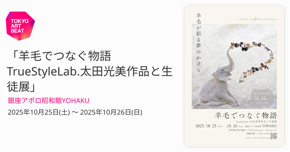 羊毛でつなぐ物語 TrueStyleLab.太田光美作品と生徒展」 （銀座アポロ
