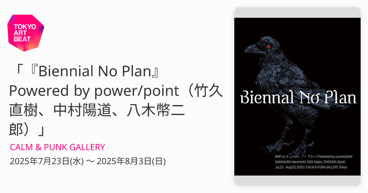 Biennial No Plan』Powered by power/point（竹久直樹、中村陽道、八木