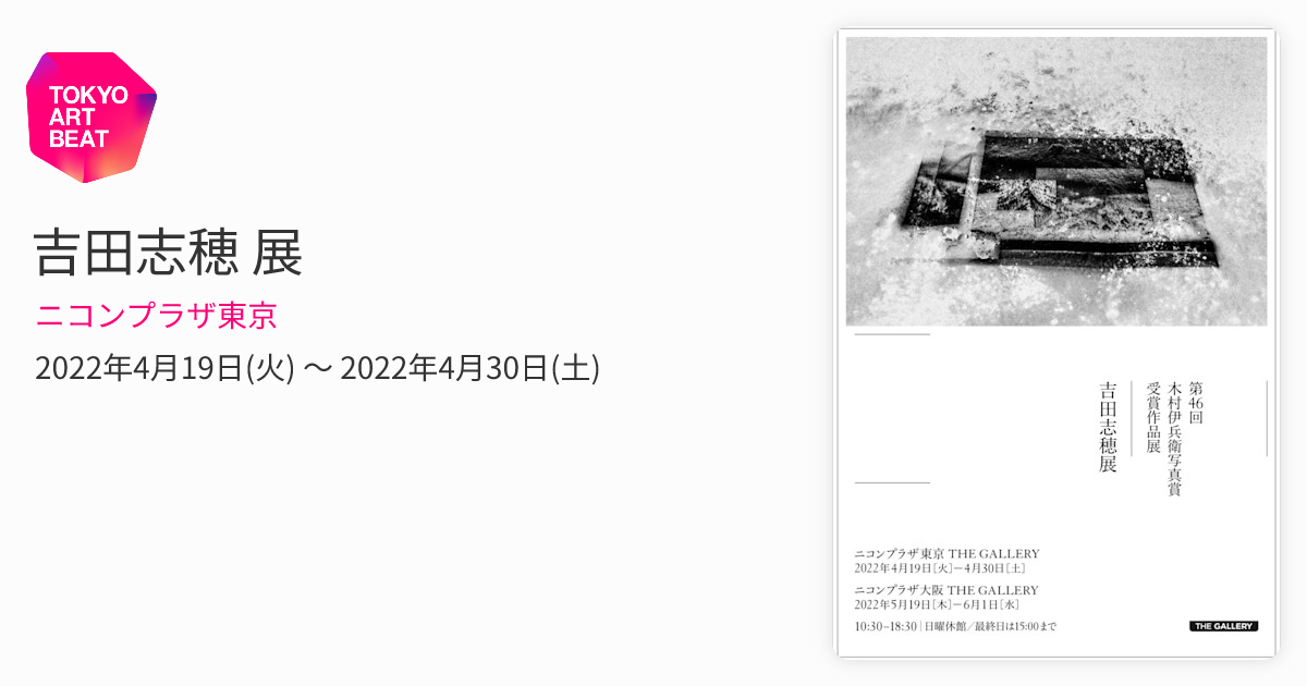 吉田志穂 展 （ニコンプラザ東京） ｜Tokyo Art Beat