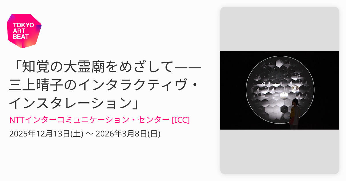 知覚の大霊廟をめざして——三上晴子のインタラクティヴ