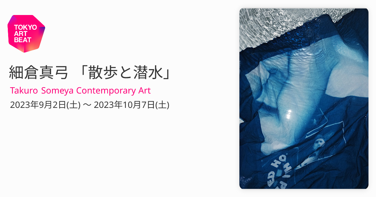 細倉真弓 「散歩と潜水」 （Takuro Someya Contemporary Art） ｜Tokyo