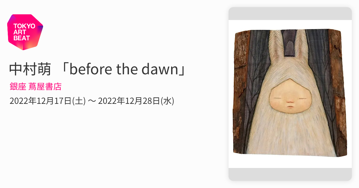 中村萌 「before the dawn」 （銀座 蔦屋書店） ｜Tokyo Art Beat