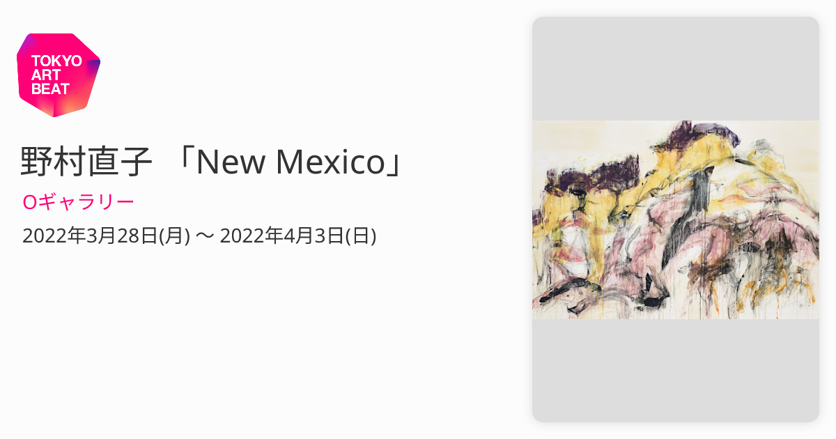 野村直子 「New Mexico」 （Oギャラリー） ｜Tokyo Art Beat