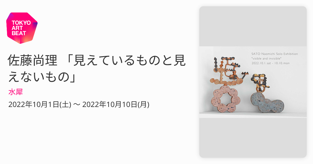 佐藤尚理 「見えているものと見えないもの」 （水犀） ｜Tokyo Art Beat