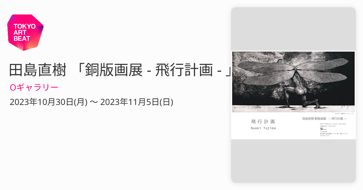 田島直樹 「銅版画展 - 飛行計画 - 」 （Oギャラリー） ｜Tokyo Art Beat