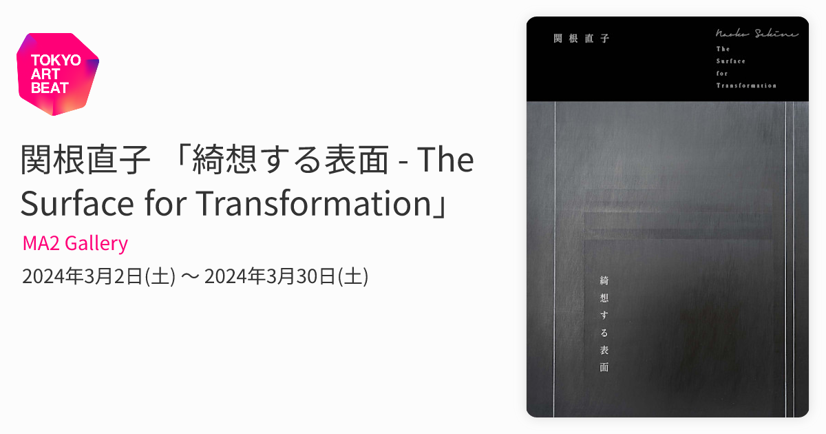 関根直子 「綺想する表面 - The Surface for Transformation」 （MA2