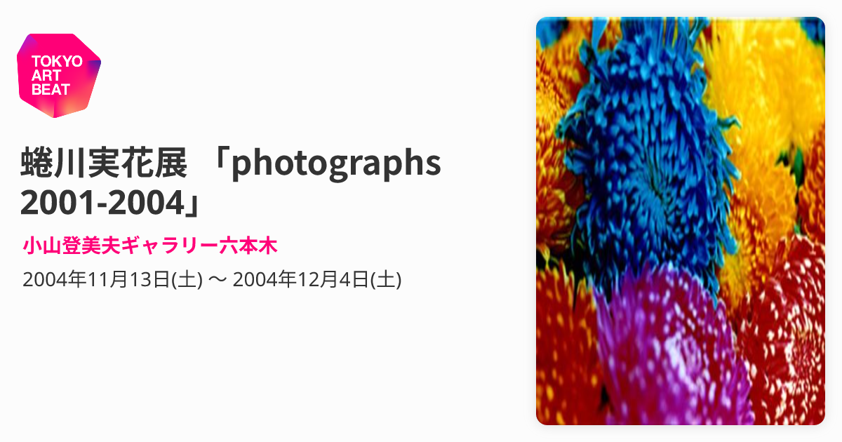 蜷川実花展 「photographs 2001-2004」 （小山登美夫ギャラリー六本木 