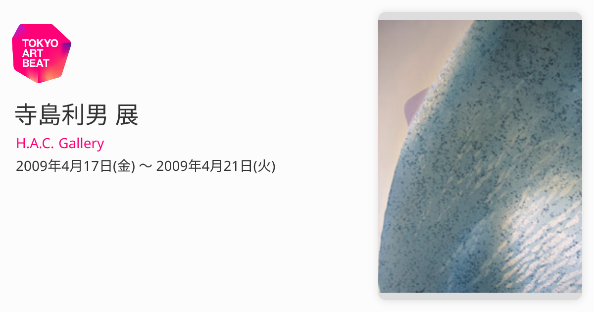寺島利男 展 （H.A.C. Gallery） ｜Tokyo Art Beat