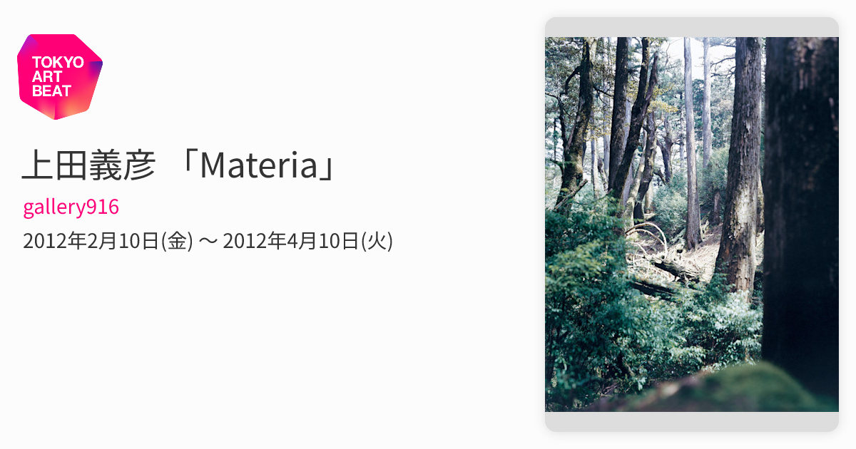上田義彦 「Materia」 （gallery916） ｜Tokyo Art Beat