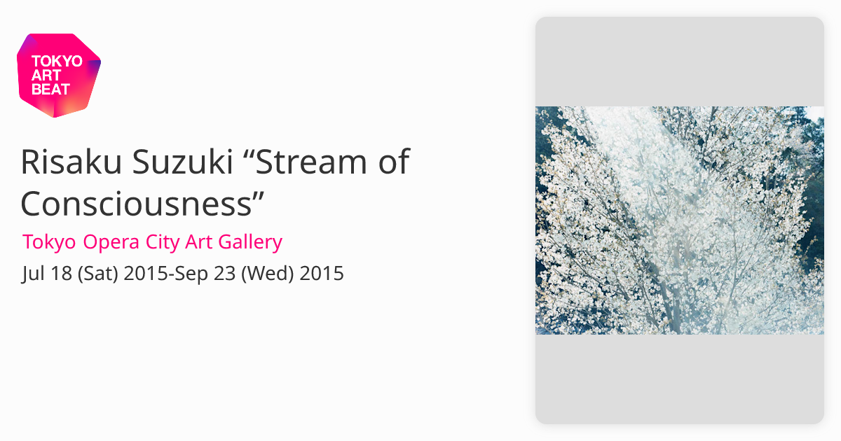Risaku Suzuki “Stream of Consciousness” （Tokyo Opera City Art