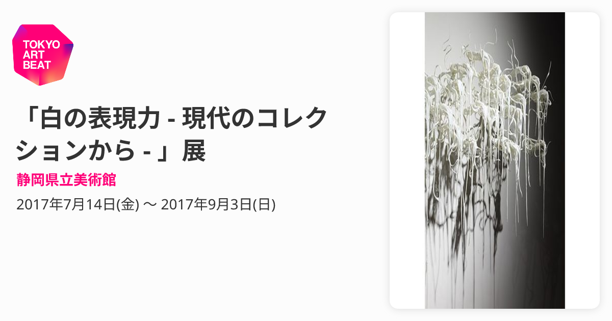 白の表現力 - 現代のコレクションから - 」展 （静岡県立美術館 