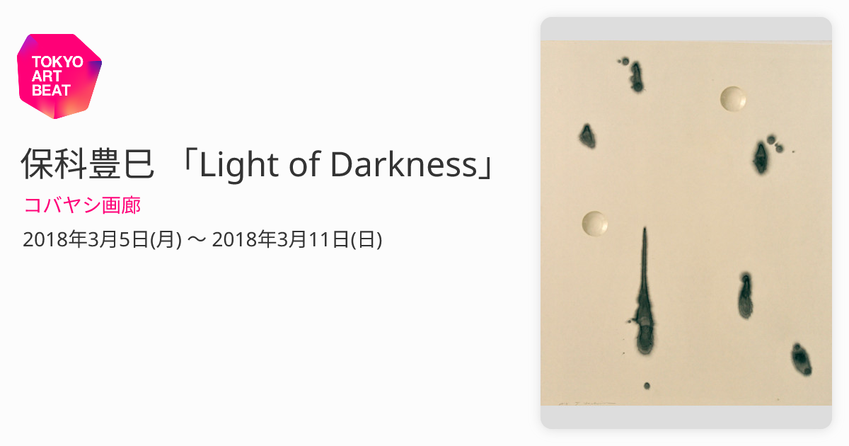保科豊巳 「Light of Darkness」 （コバヤシ画廊） ｜Tokyo Art Beat