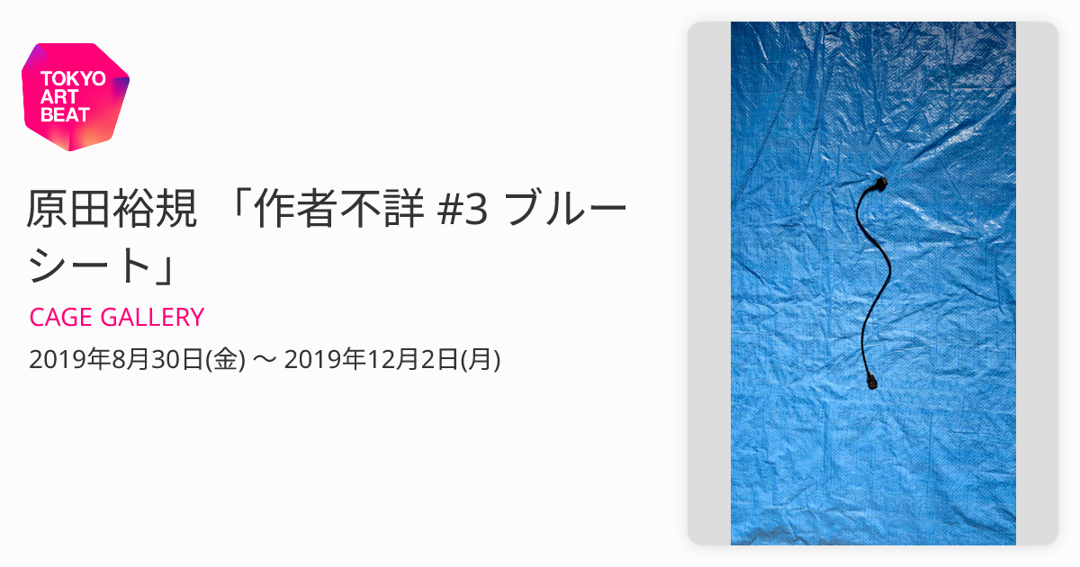 原田裕規 「作者不詳 #3 ブルーシート」 （CAGE GALLERY） ｜Tokyo Art