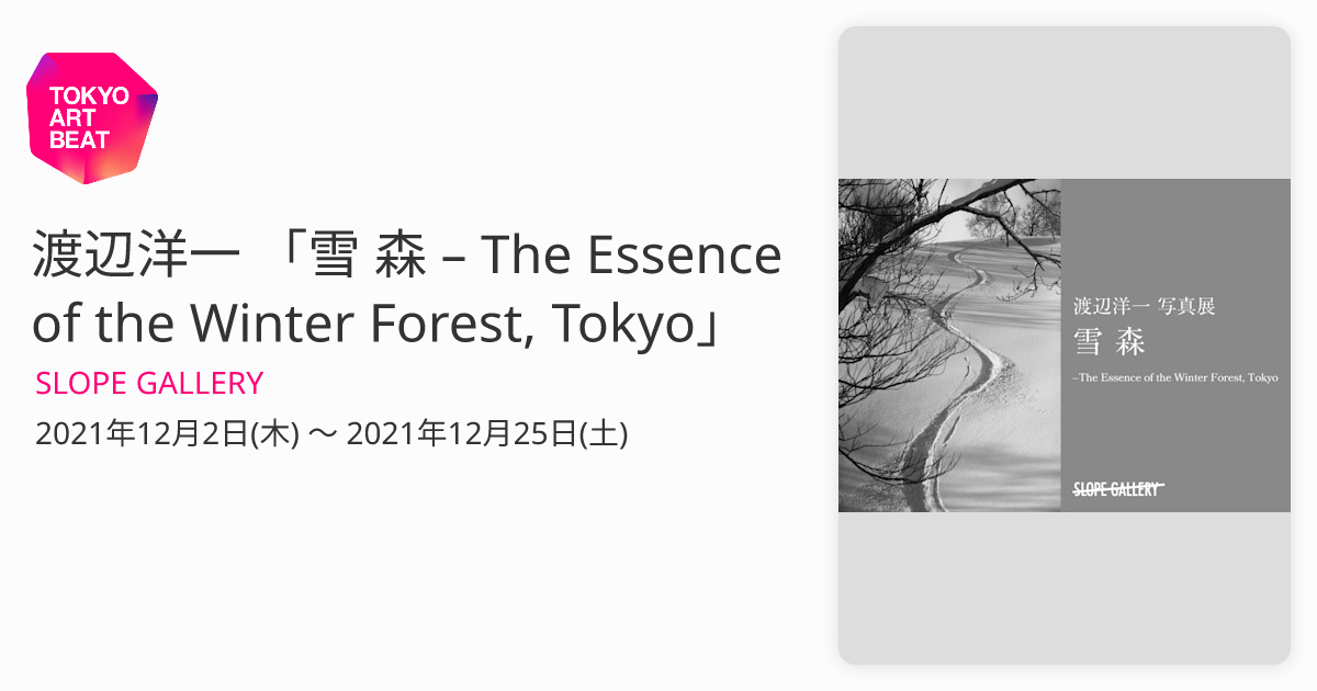 渡辺洋一 「雪 森 – The Essence of the Winter Forest, Tokyo
