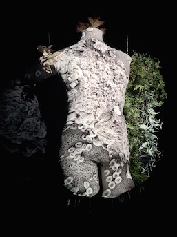 Maki Ohkojima 'Venus' (2020) leather, iron, projection, artificial plants, Artist's Collection